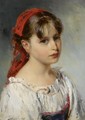 Portrait Of An Italian Girl - Vladimir Egorovic Makovsky