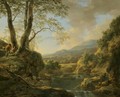 An Extensive River Landscape With Herdsmen Resting Their Goats Under A Tree - Jan Both