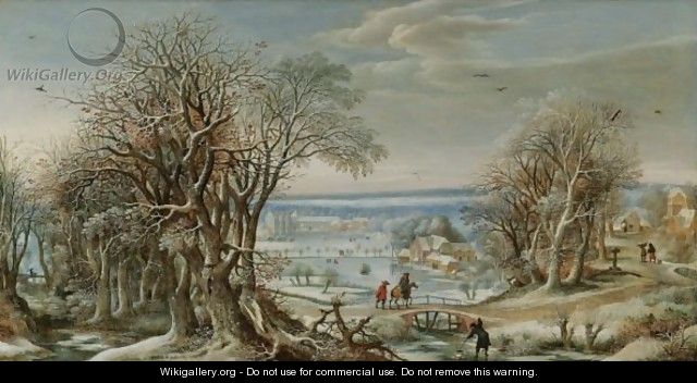 A View Of The Abbey Of Groenendael Near Brussels In Winter - Denys Van Alsloot