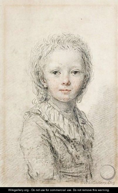 Portrait Of A Young Boy, Thought To Be The Dauphin, Later Louis XVII - (after) Augustin De Saint-Aubin