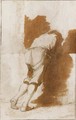 Study Of A Young Man Leaning On A Wall - Salvator Rosa