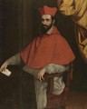 Portrait Of A Cardinal, Seated Behind A Desk, Holding A Note In His Right Hand - (after) Scipione Pulzone