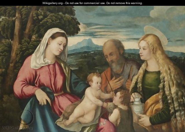 The Holy Family With The Infant Saint John The Baptist And Mary Magdalene - Jacopo d