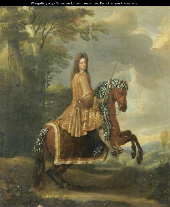 An Equestrian Portrait Of An Elector - (after) Adam Frans Van Der Meulen