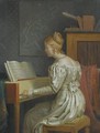 An Interior With An Elegant Lady Playing A Piano - Henricus Turken