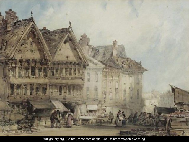 A Busy Market Square - William Callow