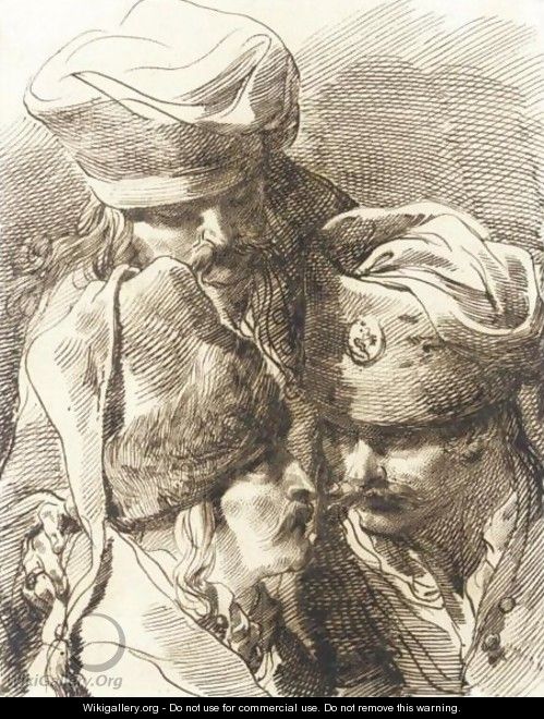 Heads Of Men Wearing Hats - Gaetano Gandolfi