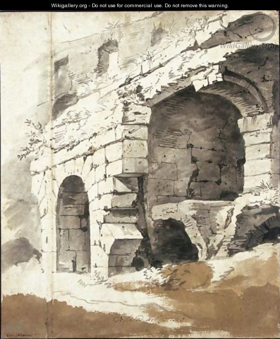 Study Of The Walls Of The Colosseum - Jan Frans van Orizzonte (see Bloemen)