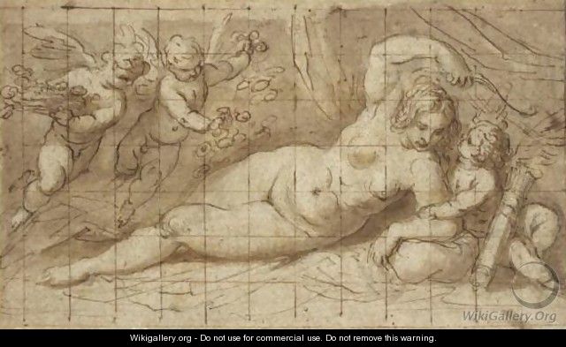 Venus And Cupid - Jacopo d