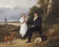 Father And Daughter In A Landscape - Pierre Duval-Lecamus