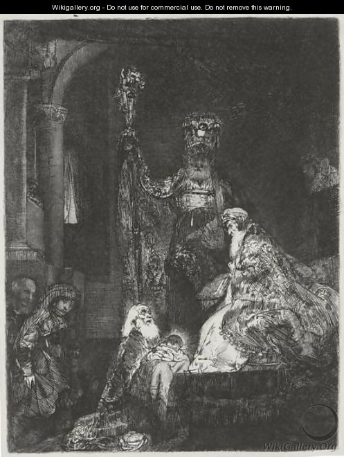 The Presentation In The Temple In The Dark Manner - Rembrandt Van Rijn