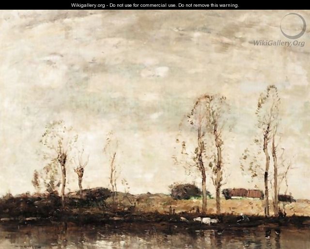 Dutch River Scene - William Alfred Gibson