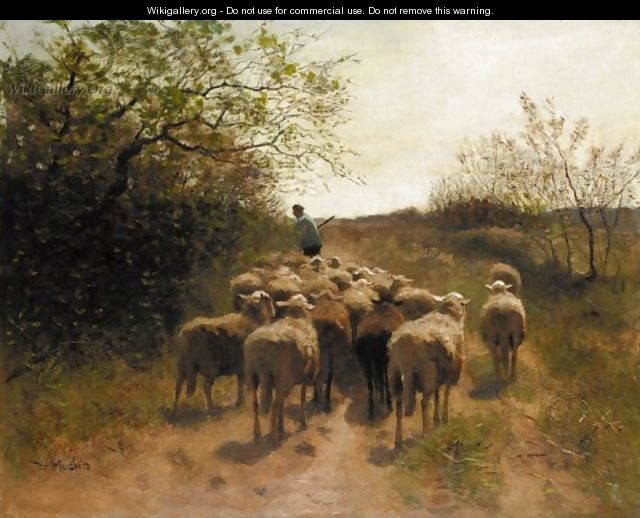 A Shepherd And His Flock - Francois Pieter ter Meulen