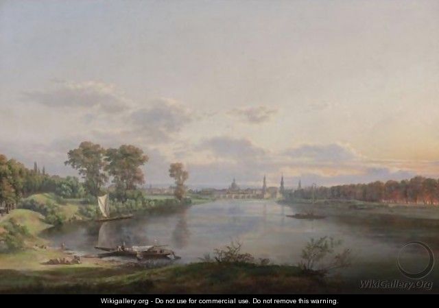 View Of Dresden From The Road To Meissen - Johan Christian Clausen Dahl