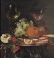 Still Life With Wine Glasses - Abraham Hendrickz Van Beyeren