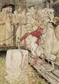 Arthur Pulling Excalibur From The Stone - Arthur Rackham