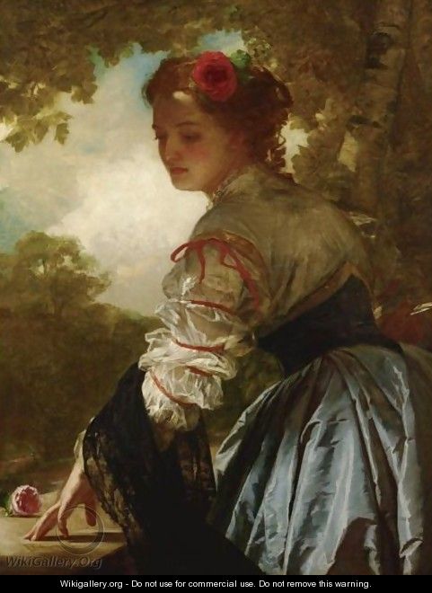Lady With A Rose In Her Hair - John Bagnold Burgess