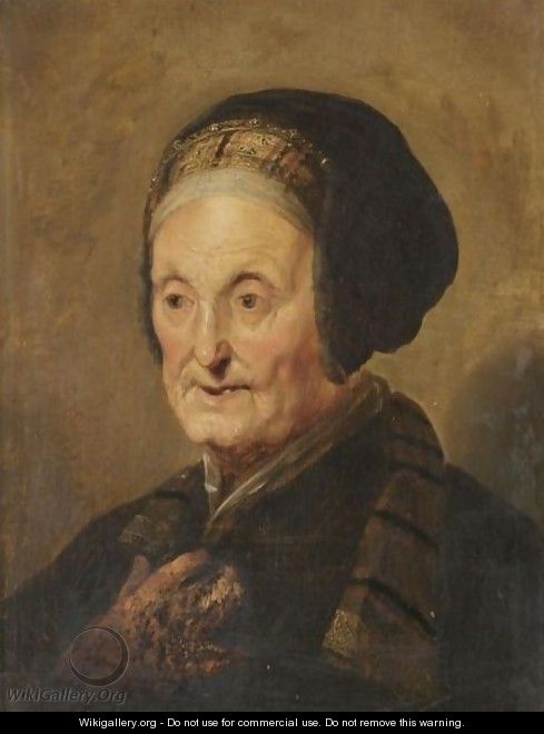 A Tronie Of An Elderly Lady In Oriental Dress - (after) Hendrick Bloemaert