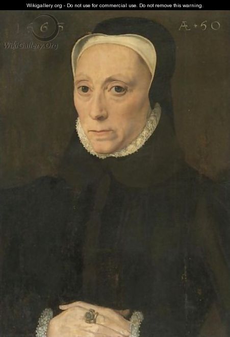 Portrait Of A Lady, Aged 50 - Netherlandish School