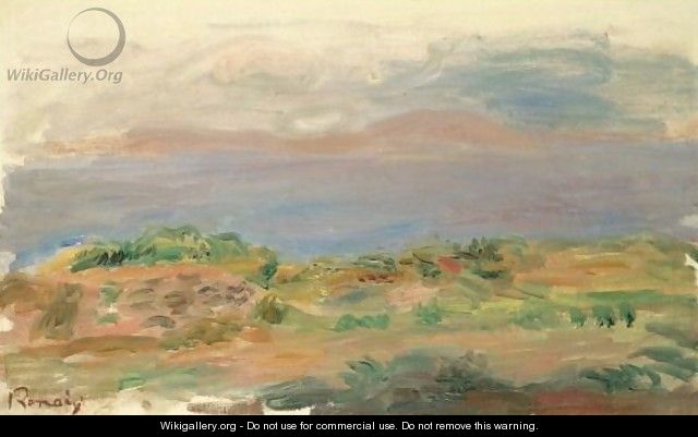 Falaise Verte Et Mer - Pierre Auguste Renoir
