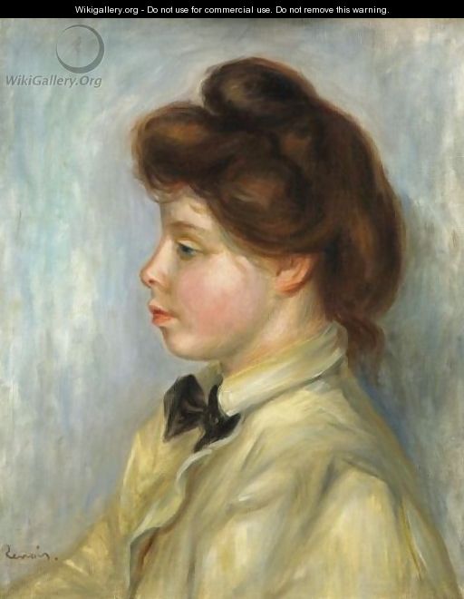 Jeune Femme A La Cravate Noire - Pierre Auguste Renoir