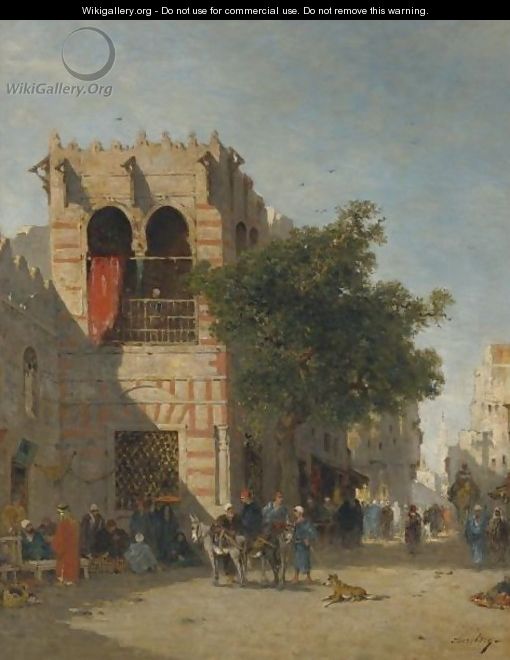 A Busy Street, Cairo - Narcisse Berchere