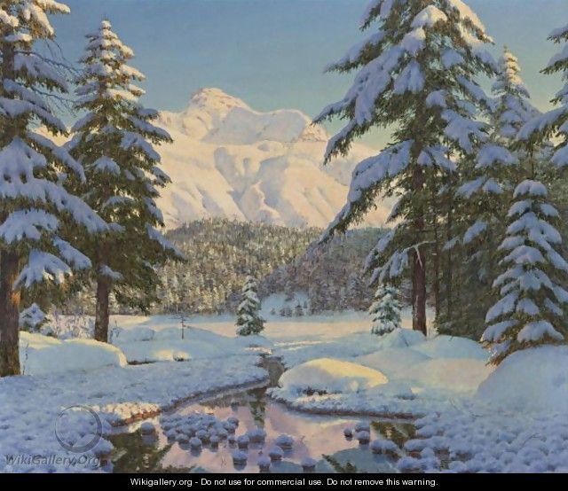 Winter Landscape In Blue - Boris Bessonof