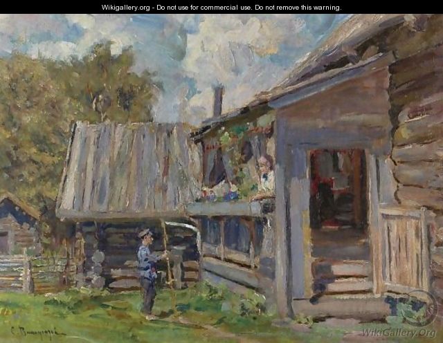 A Village Scene - Sergey Arsenievich Vinogradov