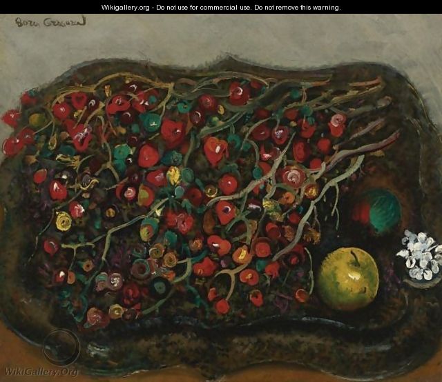 Still Life With Berries And Apples, 1930s - Boris Dmitrievich Grigoriev