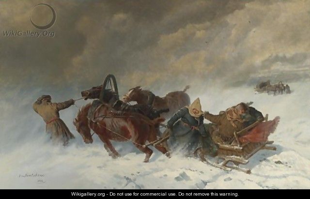 Into The Blizzard, 1873 - Nikolai Egorovich Sverchkov