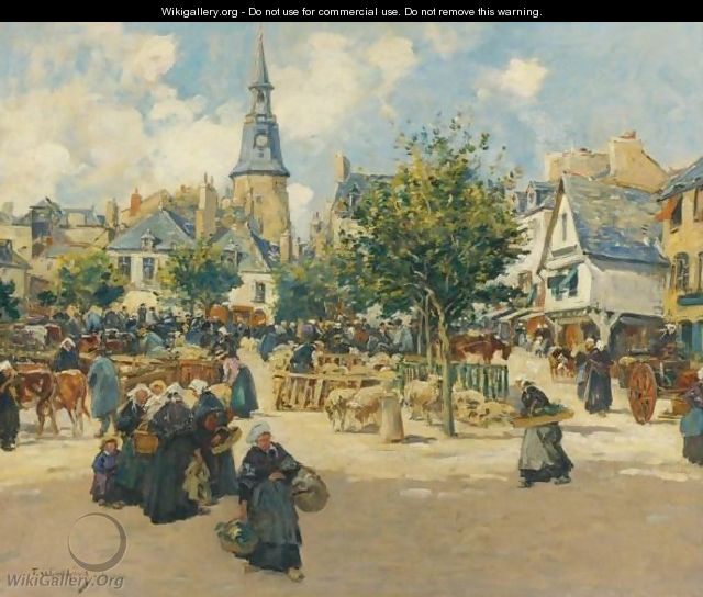 Market Day In Brittany - Fernand Marie Eugene Legout-Gerard