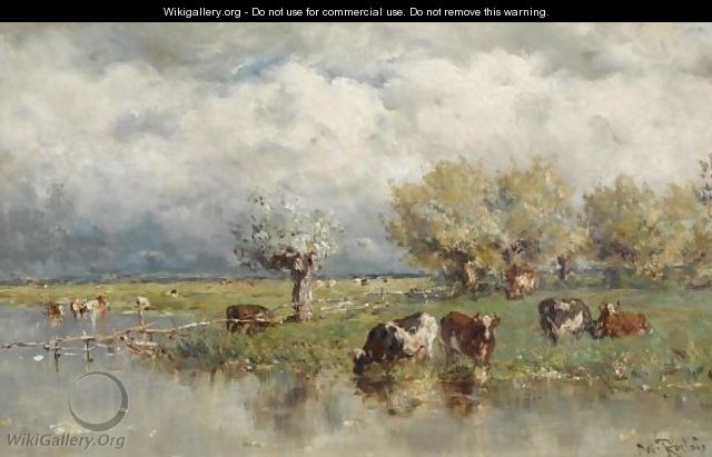 Cows In A Polder Landscape 2 - Willem Roelofs