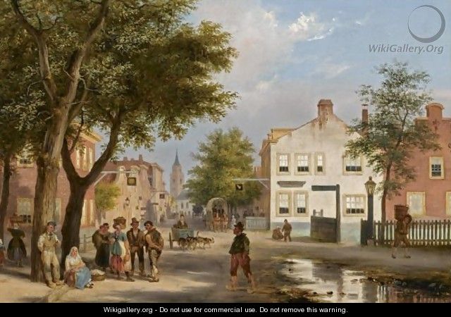 A Busy Square In A Dutch Town - Guiseppe Canella