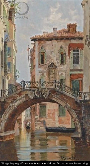 A Bridge Over A Venetian Canal - Antonietta Brandeis