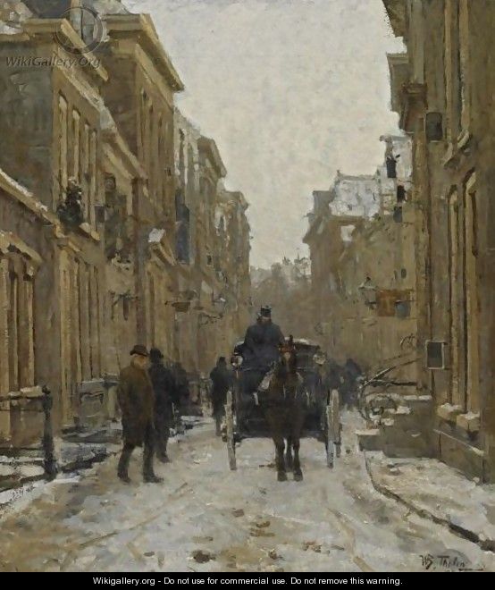 A Carriage In The Streets Of Voorburg - Willem Bastiaan Tholen