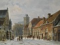 Figures In The Streets Of A Wintry Town 2 - Adrianus Eversen