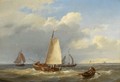 Fishermen Hauling In The Nets - Hermanus Koekkoek