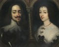Portraits Of King Charles I And Queen Henrietta Maria, Bust Length, Set Within Feigned Ovals - (after) Dyck, Sir Anthony van