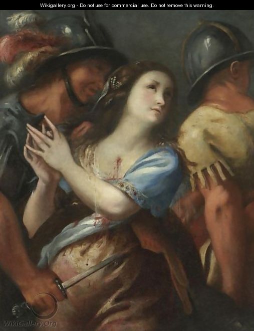 The Martyrdom Of A Female Saint, Possibly Saint Lucia - (after) Francesco Del Cairo