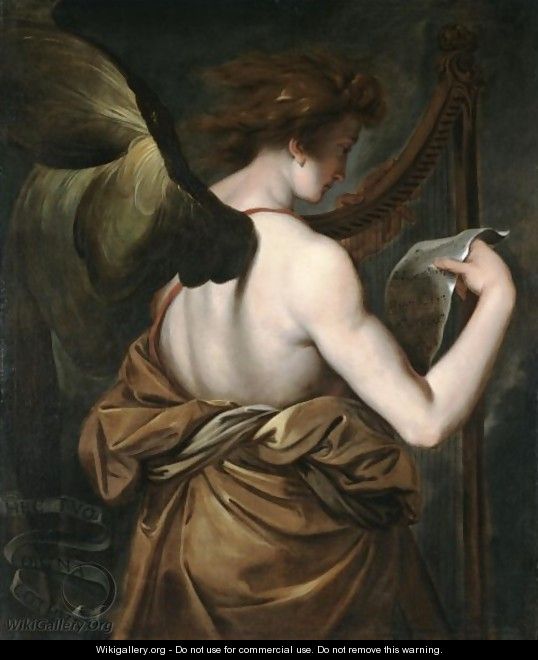 An Angel Playing A Harp, Possibly An Allegory Of Music - Lombard School