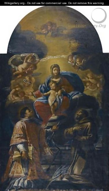 Madonna And Child With Saints Lawrence And Francis Of Assisi - Tuscan School