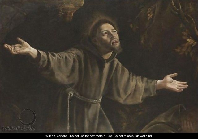 Saint Francis In Ecstasy - (after) Orazio Gentileschi