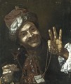 Portrait Of A Smiling Man Holding Up A Wine-Glass And A Gold Chain - (after) Pietro Bellotti