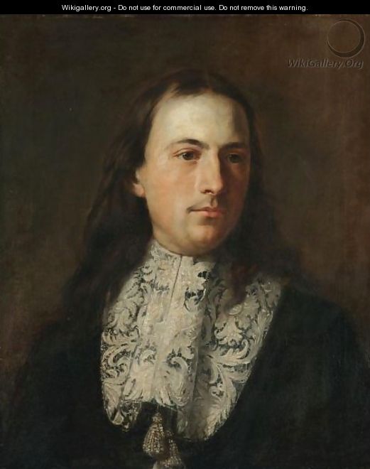 Portrait Of A Gentleman, Head And Shoulders, Wearing Black And With A White Ruff - (after) Carlo Maratta Or Maratti