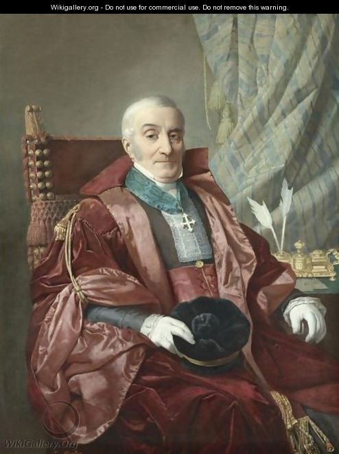Portrait Of A Bishop, Three-Quarter Length, Holding A Hat - Pierre-Jules-Theophile Gautier