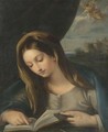 The Madonna Reading, The Angel Gabriel Approaching From The Sky - (after) Carlo Maratta Or Maratti