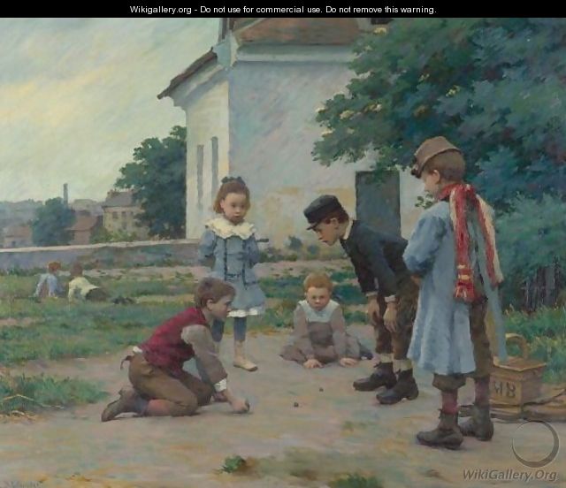Children Playing With Marbles Two Works - Claude Emile Schuffenecker