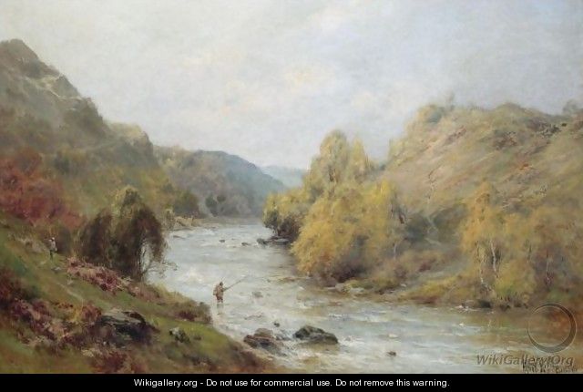 The Golden Valley, Fishing On The Dee - Alfred de Breanski