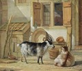 A Courtyard With Two Goats - Abraham van, I Strij