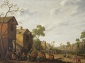 A Village Scene With Peasants Eating And Drinking Outside An Inn, Beggars To The Left - Joost Cornelisz. Droochsloot